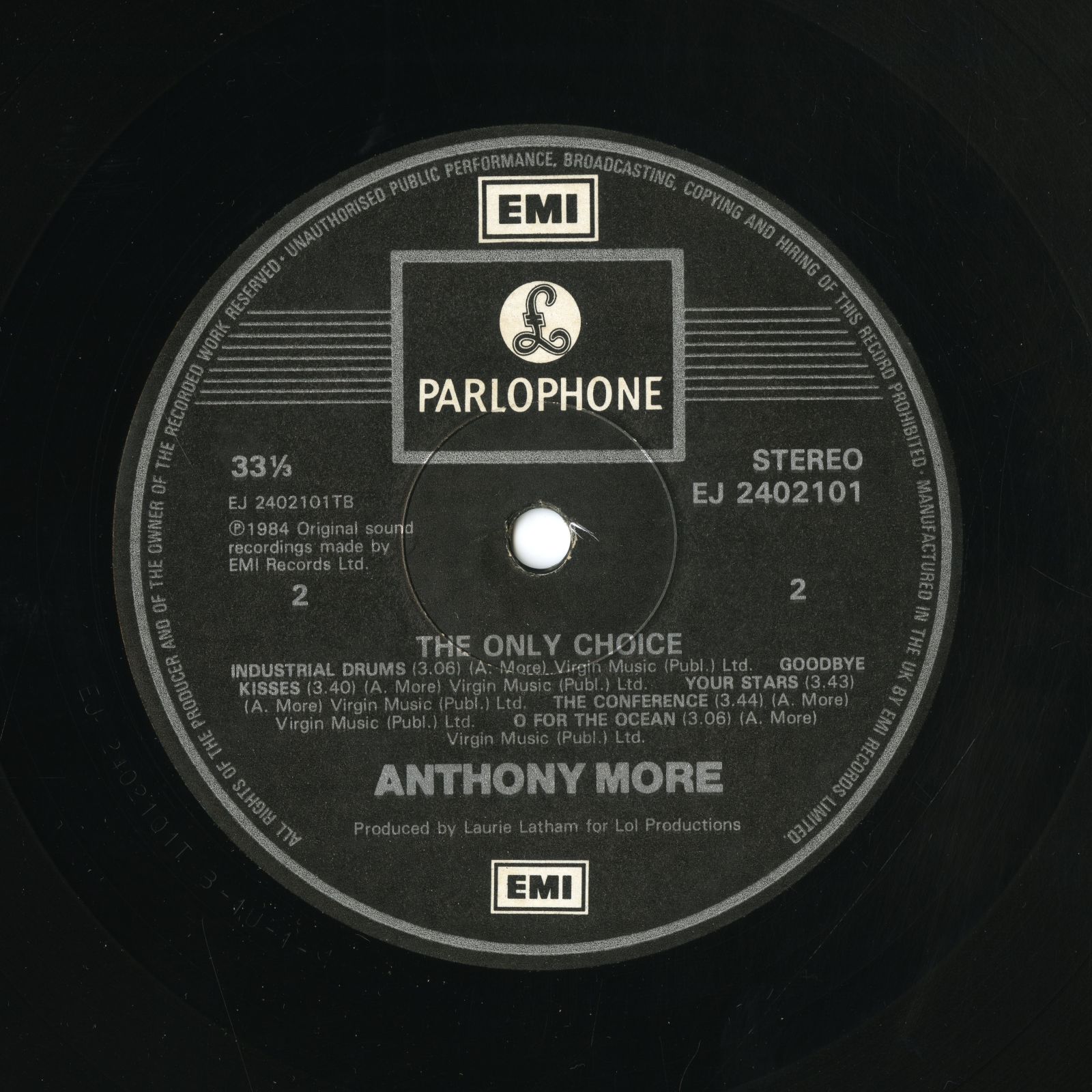 1984年Anthony More_Only Choiceラベル02